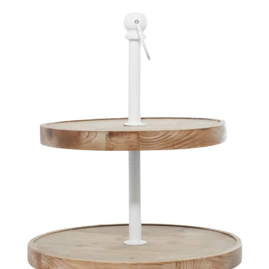 Brown Wood Farmhouse Tiered Server, 16" x 29"